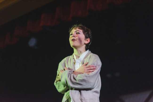 Colton Roberts as Oliver in Oliver! at Tidewater Players 📷 Matthew Peterson
