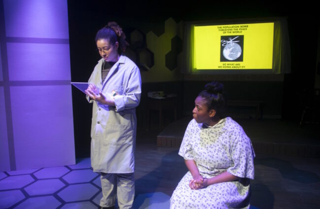 Adanya Koger-Hobson (left) as Doctor and Rakell Foye (right) as Melisa in Honey Bee Baby at Rapid Lemon Productions đˇ Shealyn Jae Photography