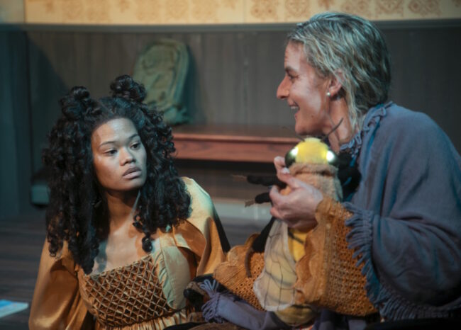 K.S. Garner (left) as Clarisa and Kaityln Fowler (right) as Maria in Honey Bee Baby at Rapid Lemon Productions đˇ Shealyn Jae Photography