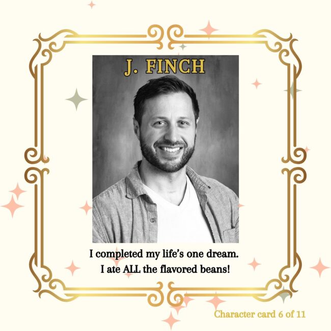 Rob Tucker as J Finch and others in Puffs at Rogue Swan