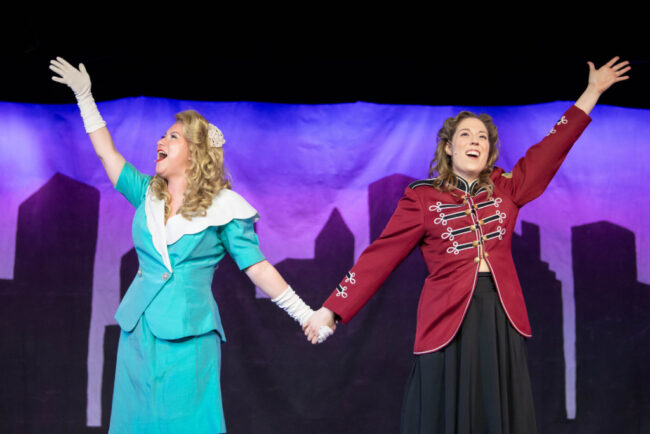 Emily Rice (left) as Adelaide and Krysta Stefanosky (right) as Sarah Brown in Guys & Dolls at Tidewater Players 📷 Jason Standish