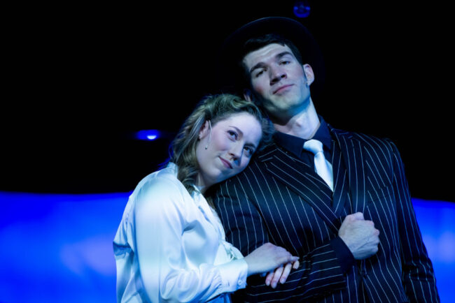 Krysta Stefanosky (left) as Sarah Brown and Casey Brogan (right) as Sky Masterson in Guys & Dolls at Tidewater Players 📷 Jason Standish