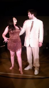 Jenny Leise (left) as Puma-Woman and Ethan Croll (right) as Edward Prendick