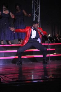 C.J. Faulk as Jimmy "James Thunder" Ealy in Dreamgirls at Tantallon Community Players