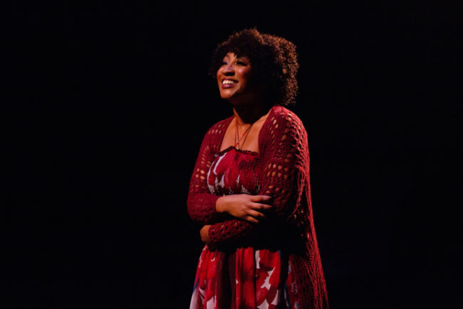 Samantha McEwan Deininger as Nicki Marron in The Bodyguard. Photo: Jeri Tidwell.