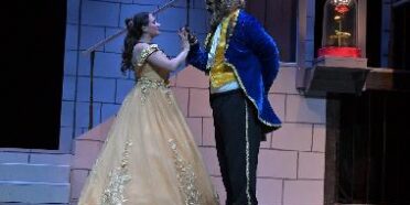 Erica Hansbrough (left) as Belle and David Kaiser (right) as Beast in Beauty & The Beast at Small Town Stars Theatre Company ???? Mort Shuman