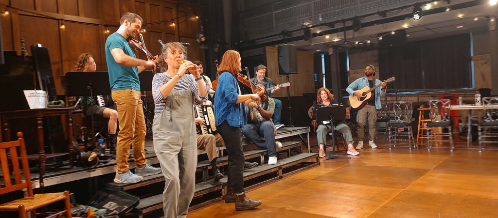 The company of Ceilidh in rehearsal at the M&T Bank Exchange performance space 📷 Amanda Gunther