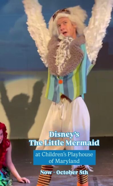 Luke Depew as Scuttle in Disney's The Little Mermaid at Children's Playhouse of Maryland