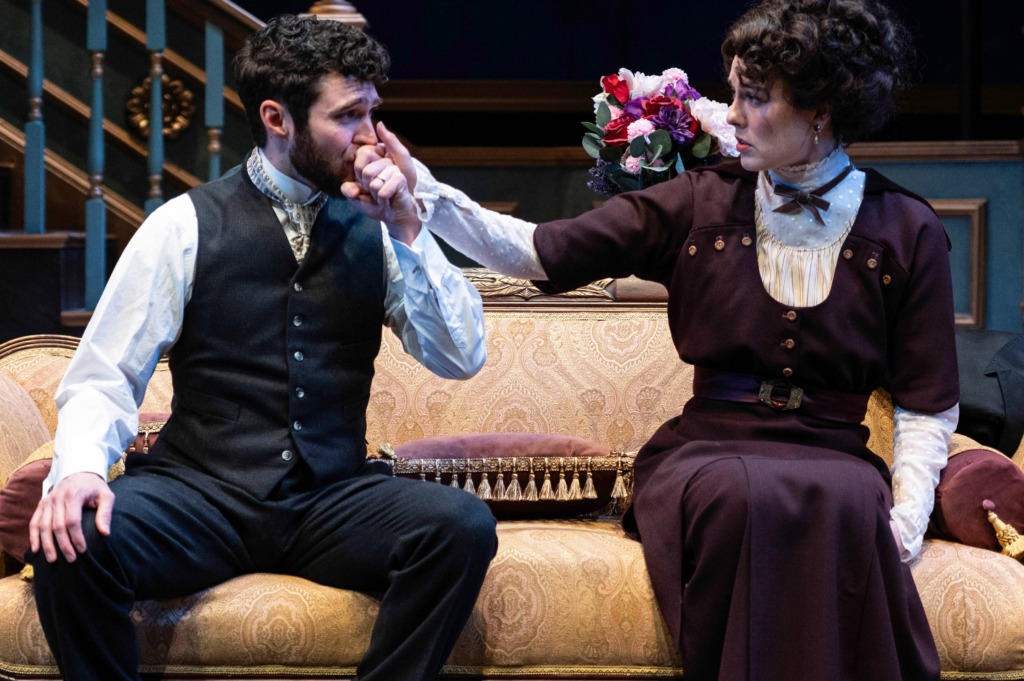 Zack Powell (left) as Jack and Katie Kleiger (right) as Bella in Deceived at Everyman Theatre 📷 Teresa Castracane Photography