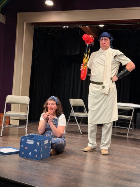 Trish Pisarra (left) and Steve Truland (right) in The Dreidel Players Present Best Hanukkah Show Ever! at Sandy Spring Theatre Group 📷 Anthony Pisarra