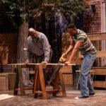 Dejeanette Horne (left) as Troy and Isaiah C. Evans (right) as Cory in Chesapeake Shakespeare Company’s Fences 📷 Kiirstn Pagan Photography