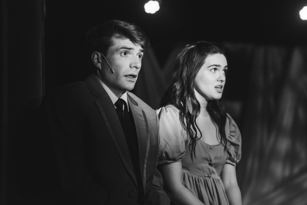 Jesse Hutchinson (left) as Melchior and Olivia Aubele (right) as Wendla in Spring Awakening at Tidewater Players 📷 Machpe Photography