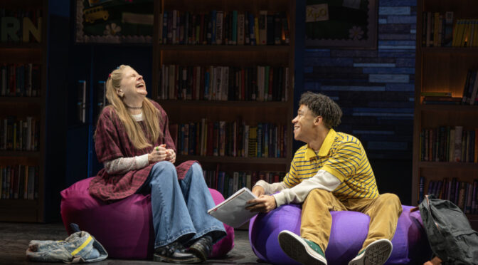 Ann Morrison (left) as Kimberly and Marcus Phillips (right) as Seth in the National Tour of Kimberly Akimbo📷 Joan Marcus