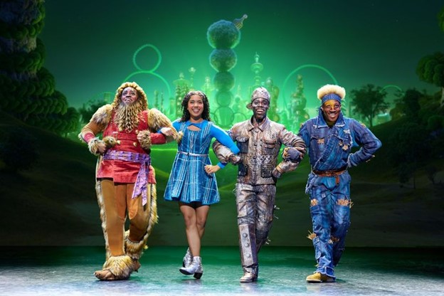 Cal Mitchell as The Lion, Phoenix Assata LaFreniere as Dorothy, D. Jerome as The Tinman and Elijah Ahmad Lewis as The Scarecrow in the North American Tour of THE WIZ. 📷 Jeremy Daniel