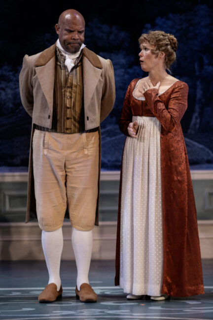 Jefferson A. Russell (left) as Mr. Weston and Beth Hylton (right) as Mrs. Weston in Emma at Everyman Theatre 📷 Teresa Castracane Photography
