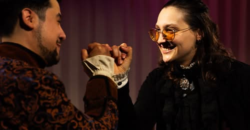 Esteban Marmolejo-Suarez (left) and Em German (right) in We Happy Few’s The Mannequin. 📷 Mark Williams Hoelscher