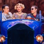 Joshua Grosso (left) as Nick Carraway, Lila Coogan (center) Myrtle, and Will Branner (right) as Tom in The First National Tour of The Great Gatsby 📷 Evan Zimmerman