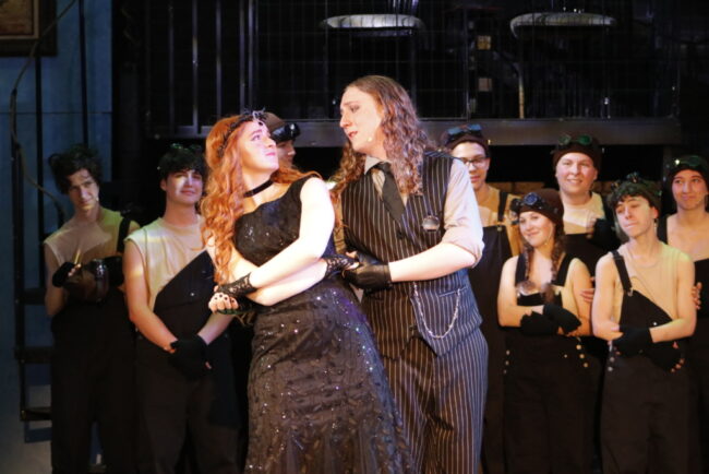 Catherine Ace Angelos (left) as Persephone and Cormac Coleman (right) as Hades in Hadestown (teen edition) at Children's Playhouse of Maryland 📷 Kelly Williams Carlson