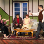 (L to R) Gillian Shelly as Martha, Steven Todd Smith as Nick, Maureen O'Neal as Honey, and Aaron Angelo as George in Who's Afraid of Virginia Woolf at Ardeo Theatre Company 📷Michael Mason Studios