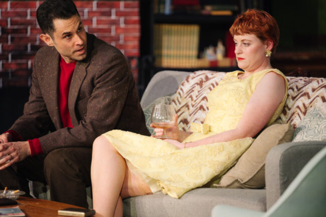 Steven Todd Smith (left) as Nick and Maureen O'Neal (right) as Honey in Who's Afraid of Virginia Woolf at Ardeo Theatre Company đˇMichael Mason Studios