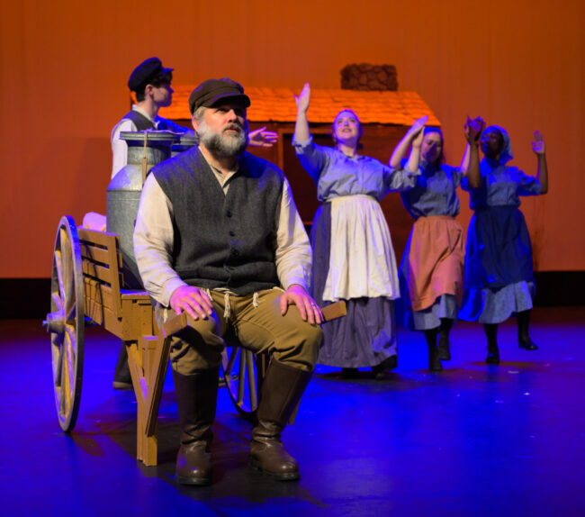 John Bruns (seated) as Tevye and the cast of Fiddler on the Roof at HCST đˇ Neil Rubino
