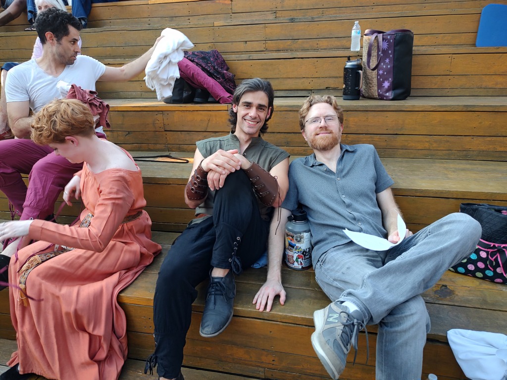 (L to R) Steven Todd Smith (seated above) with Maureen O'Neal, Evan Crump, and Pete Sheldon; Henry IV Part 1
