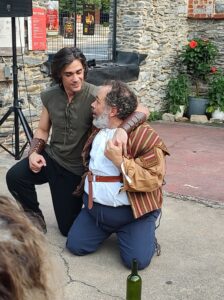 Pete Sheldon (left) as Prince Hal and Aaron Angello (right) as Falstaff; Henry IV Part 1