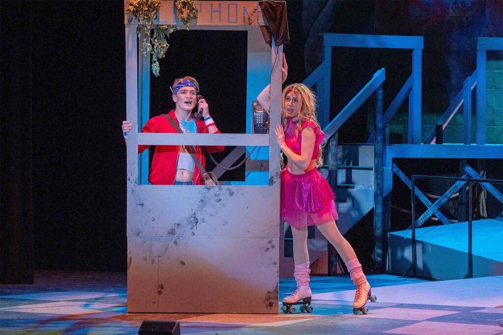 Callum Howard (left) as Sonny and Veronica Lane (right) as Kira in Xanadu at Cockpit in Court đˇ Trent Haines-Hopper/realgoodphotos.com