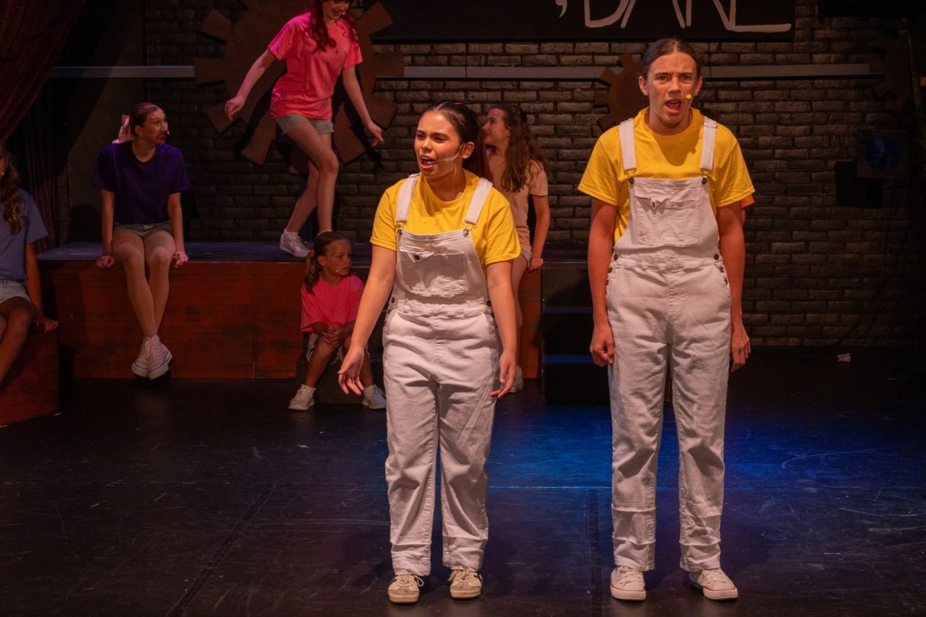 Gaby Cabatingan (left) and Brady Katzenberger (right) and the cast of Dare to Dream at Cockpit in Court's Court Jesters đˇ Trent Haines Hopper