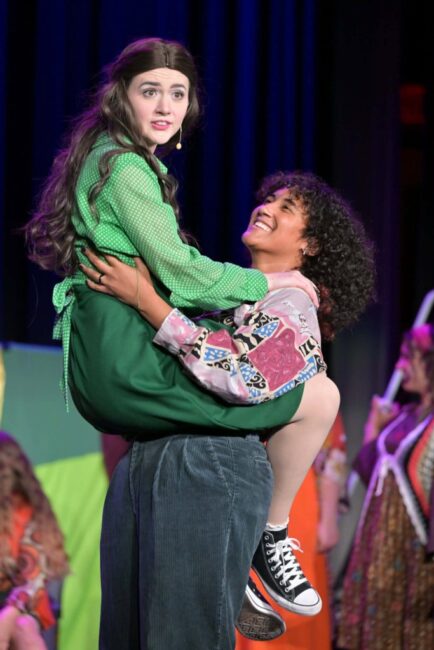 Olivia Winter (left) as Shelia and Chiamaka Nwokeji (right) as Berger and the Tribe of Hair at Small Town Stars Theatre Company 📷 Mort Shuman
