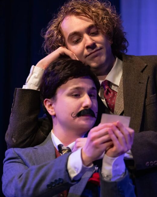 Jackson Peters-Mosere (left) as Algernon and Daniel Summerstay (right) as Jack in The Importance of Being Earnest at ESP Theatre đˇ Michael Mason Studios