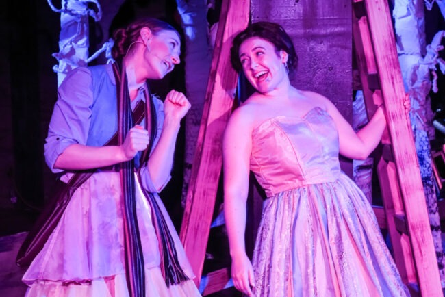 Jennifer Pagano (left) as Baker's Wife and Mallorie Stern (right) as Cinderella in Into The Woods at Maryland Ensemble Theatre 📷 Alan Kayanan