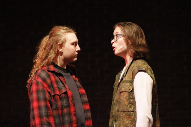 Cormac Coleman (left) as Dad and Tobin Shoul (right) as Tony in Billy Elliot at Children's Playhouse of Maryland đˇ Kelly Carlson
