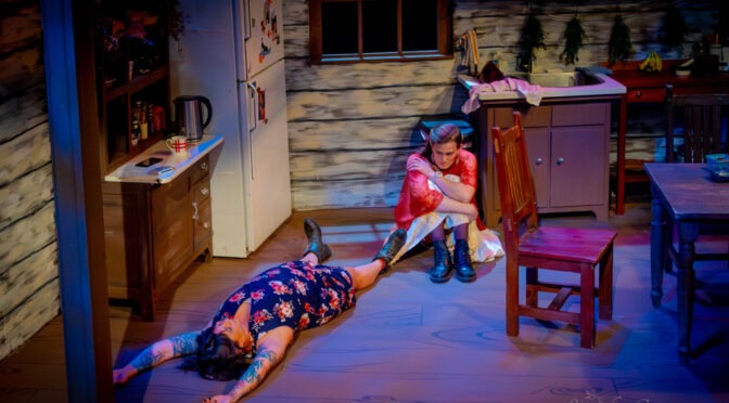 Alex Aspiazu (left) as Ellen and Willow Kyteler (right) as Kim in Where Dead Women Go to Dance at Theatre Prometheus 📷 Charlotte Hayes