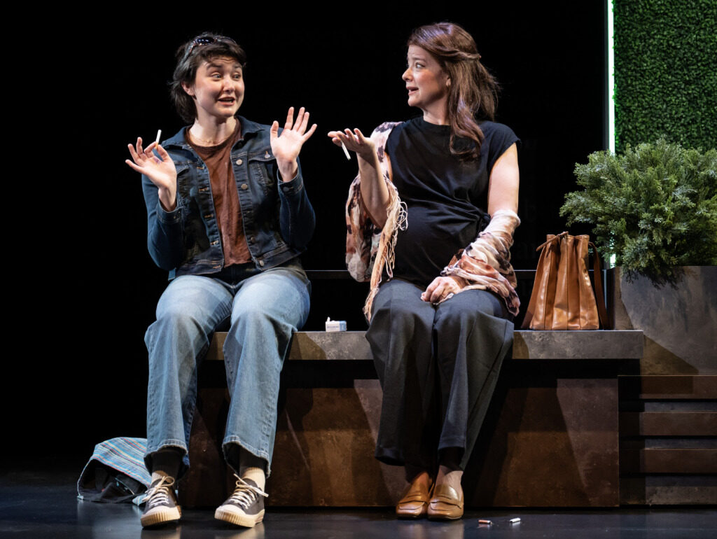 Em Whitmore (left) as Ava and Megan Anderson (right) as Elanor in Different Words for Happiness at Everyman Theatre 📷 Teresa Castracane