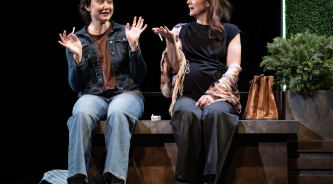 Em Whitmore (left) as Ava and Megan Anderson (right) as Elanor in Different Words for Happiness at Everyman Theatre 📷 Teresa Castracane