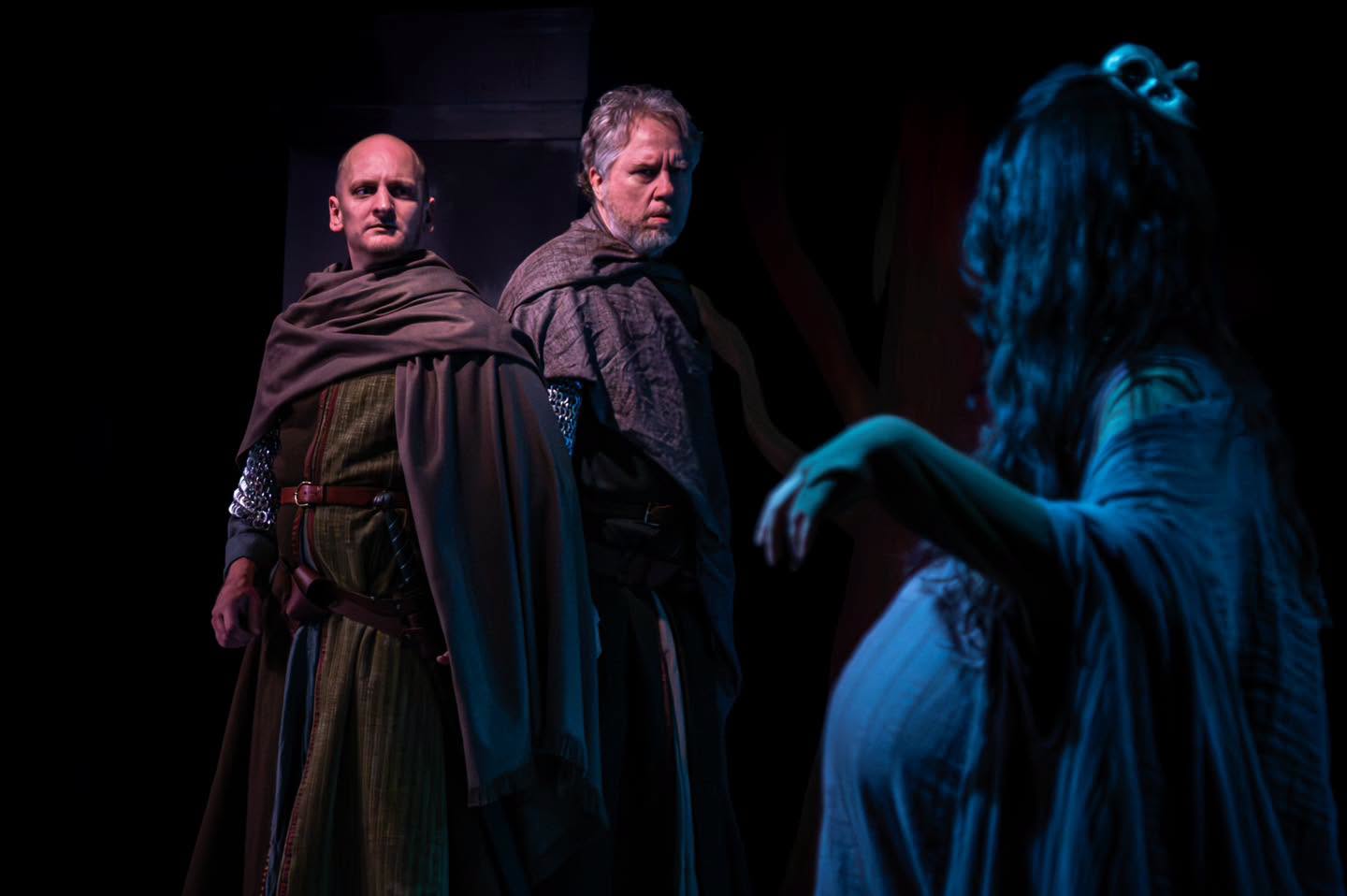 Hart Wood (left) as Banquo and Matt Bannister (right) as Macbeth in Macbeth as Silver Spring Stage 📷 Mikail Faalasli