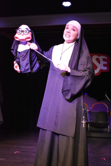 Katherine Eden as Sister Mary Amnesia in Nunsense at Damascus Theatre Company đˇ Elli Swink