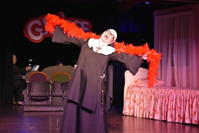 Chrissy Barnett Miller as Mother Superior in Nunsense at Damascus Theatre Company đˇ Elli Swink