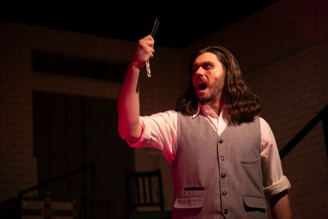Sean Hogan as Sweeney Todd in Sweeney Todd at Vagabond Players 📷 Shealyn Jae Photography
