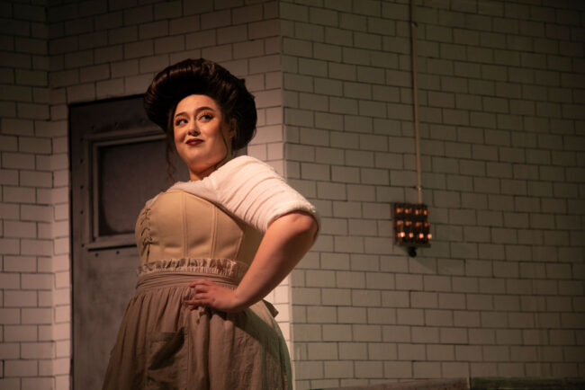AnnaBelle Auguste as Mrs. Lovette in Sweeney Todd at Vagabond Players 📷 Shealyn Jae Photography