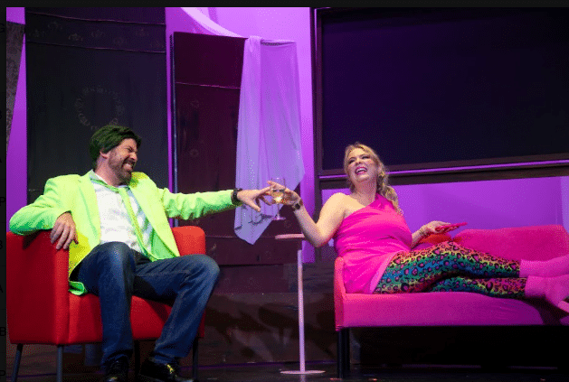 Brian Sackett (left) as Mr. Wormwood and Megan Mostow (right) as Mrs. Wormwood in Matilda at Silhouette Stages đˇ Shealyn Jae Photography